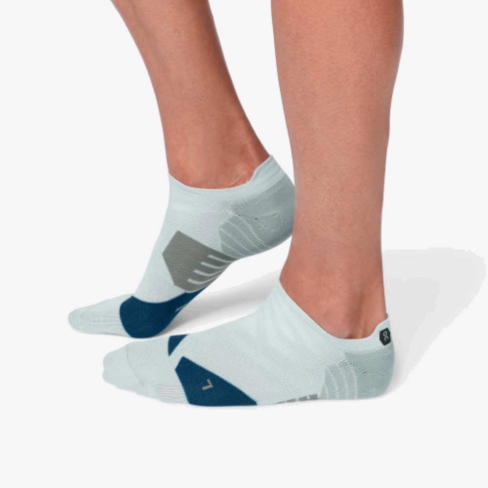 Low Sock Grey-Denim On Running