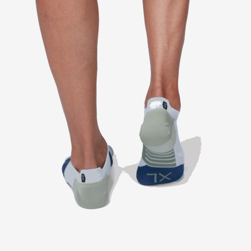 Low Sock Grey-Denim On Running