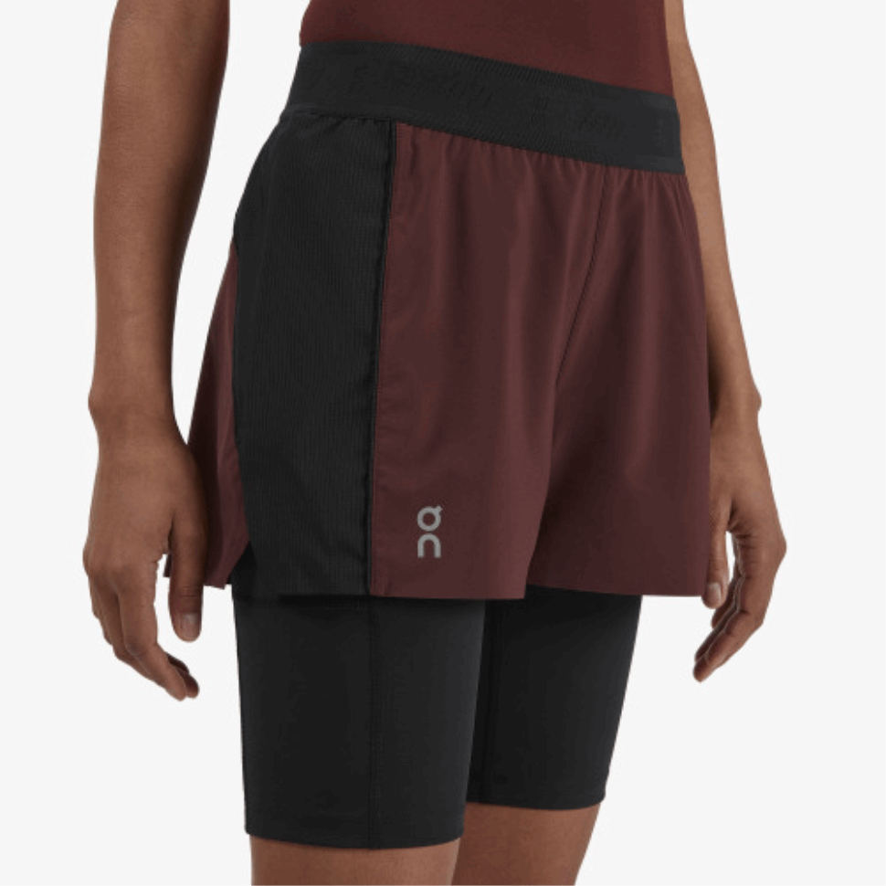 Active Shorts On Running Mulberry-Black