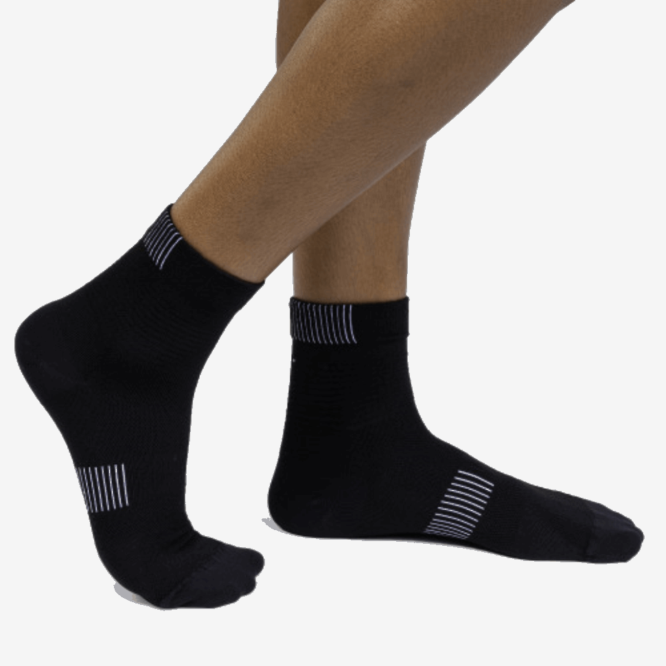 Ultralight Mid Sock Black-White On Running