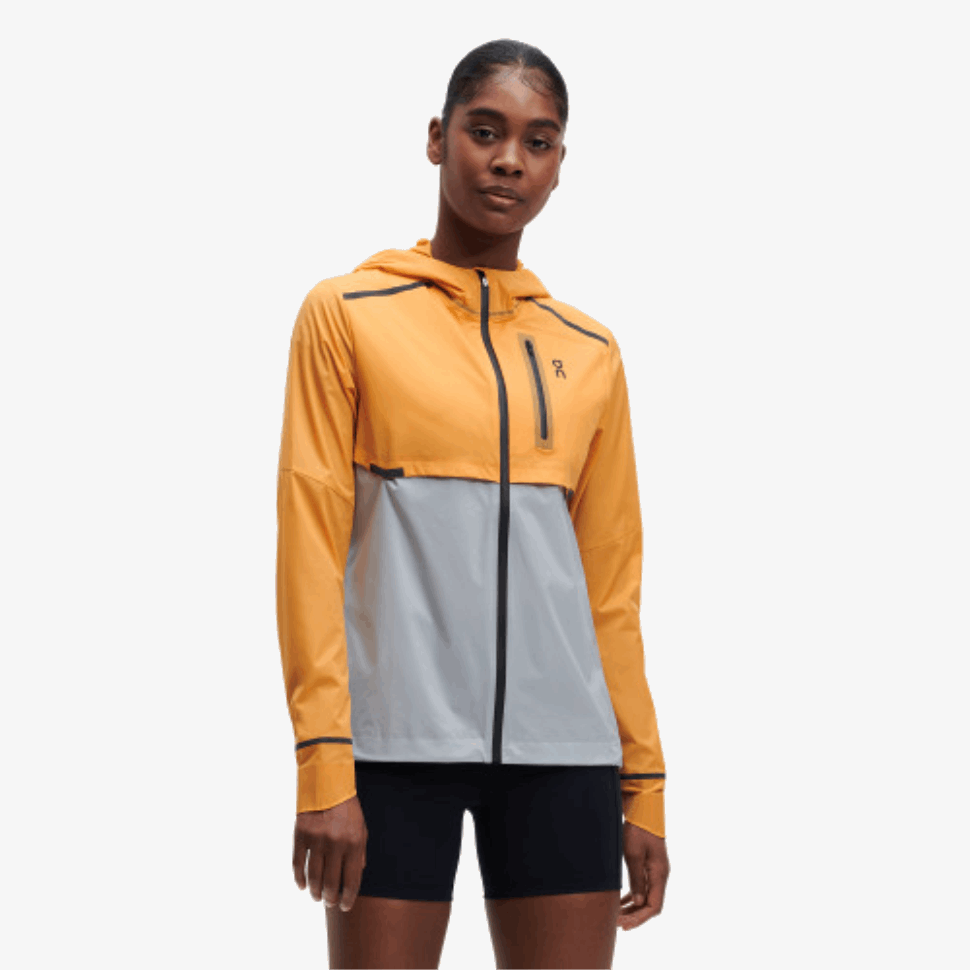 On Running Weather Jacket Mango-Hail