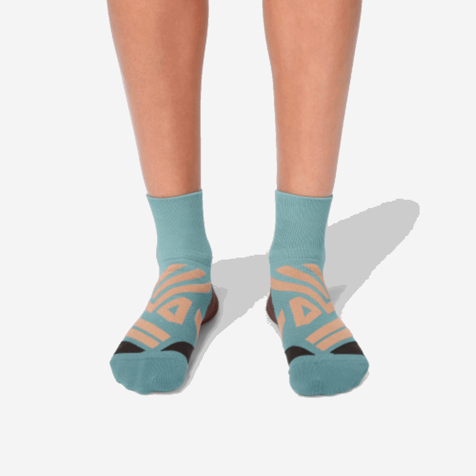 Mid Sock Sea-Rosebrown On Running