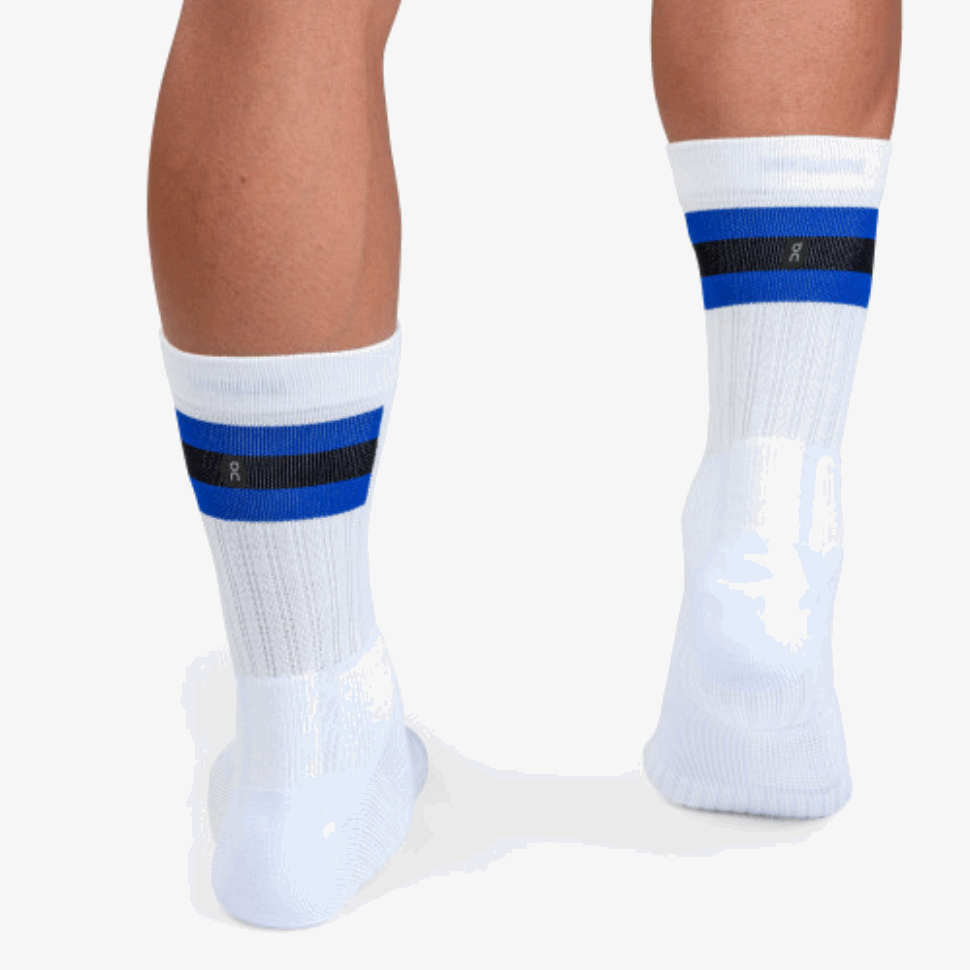 Tennis Sock White-Indigo On Running