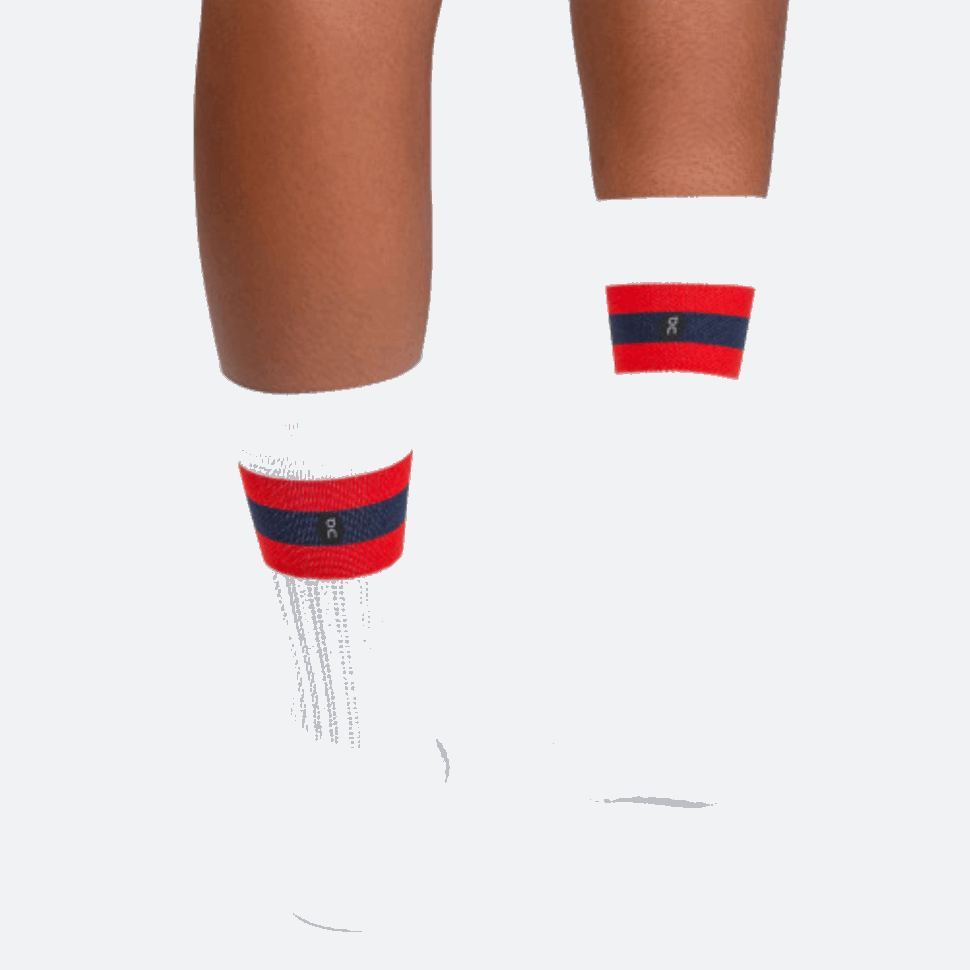 Tennis Sock White-Red On Running