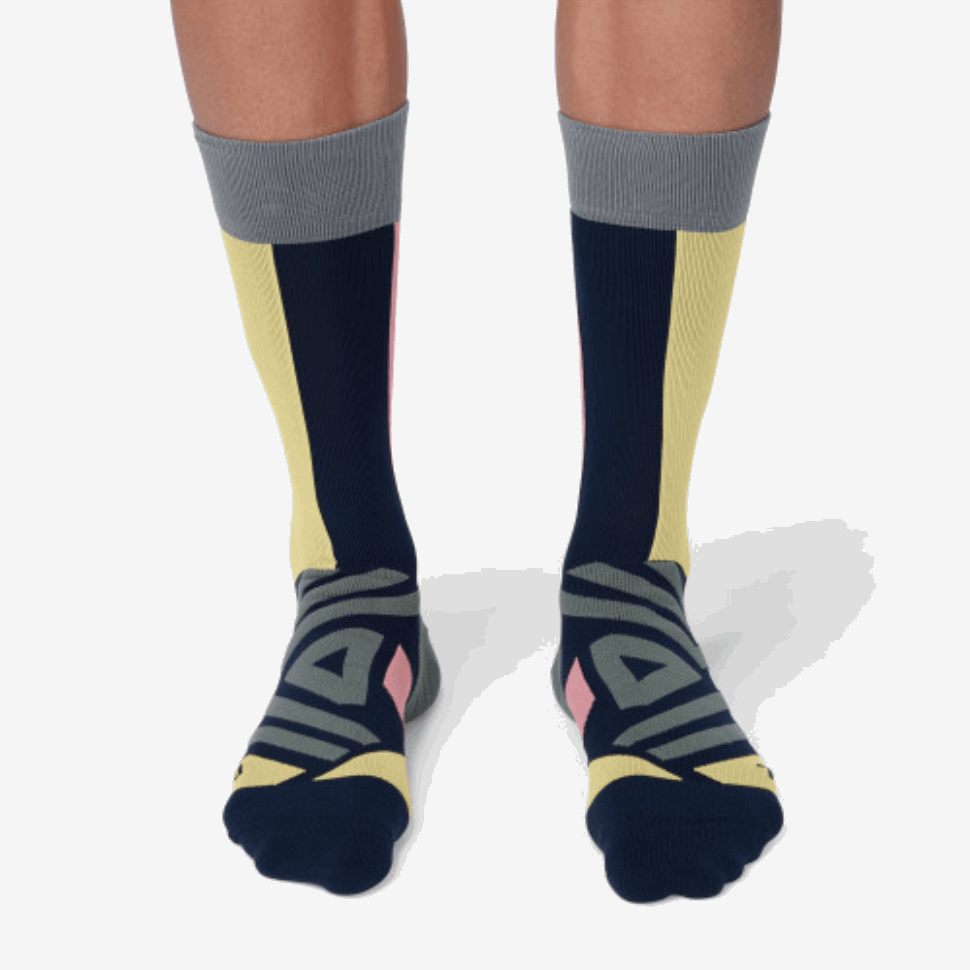 High Sock On Running Navy-Dustrose