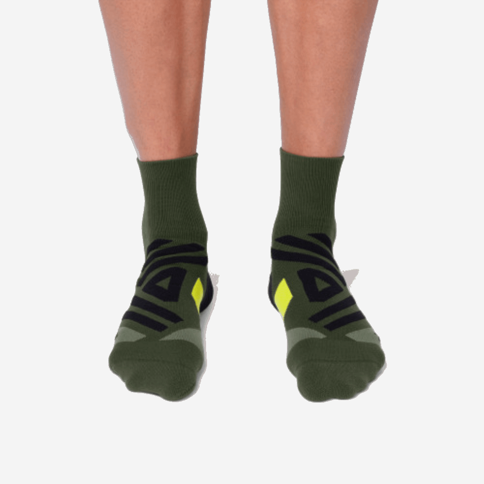 Mid Sock Jungle-Lime On Running
