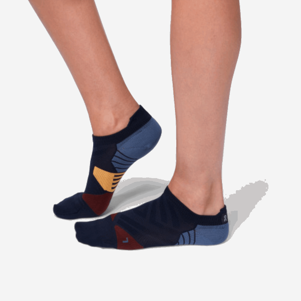 Low Sock Midnight-Tan On Running
