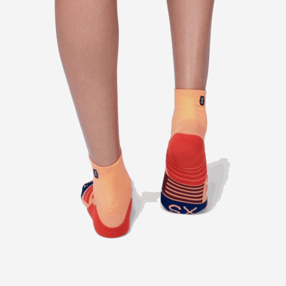 Mid Sock On Running Coral-Navy