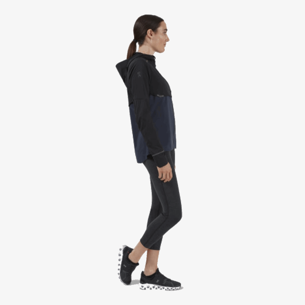 Weather Jacket On Running Black-Navy