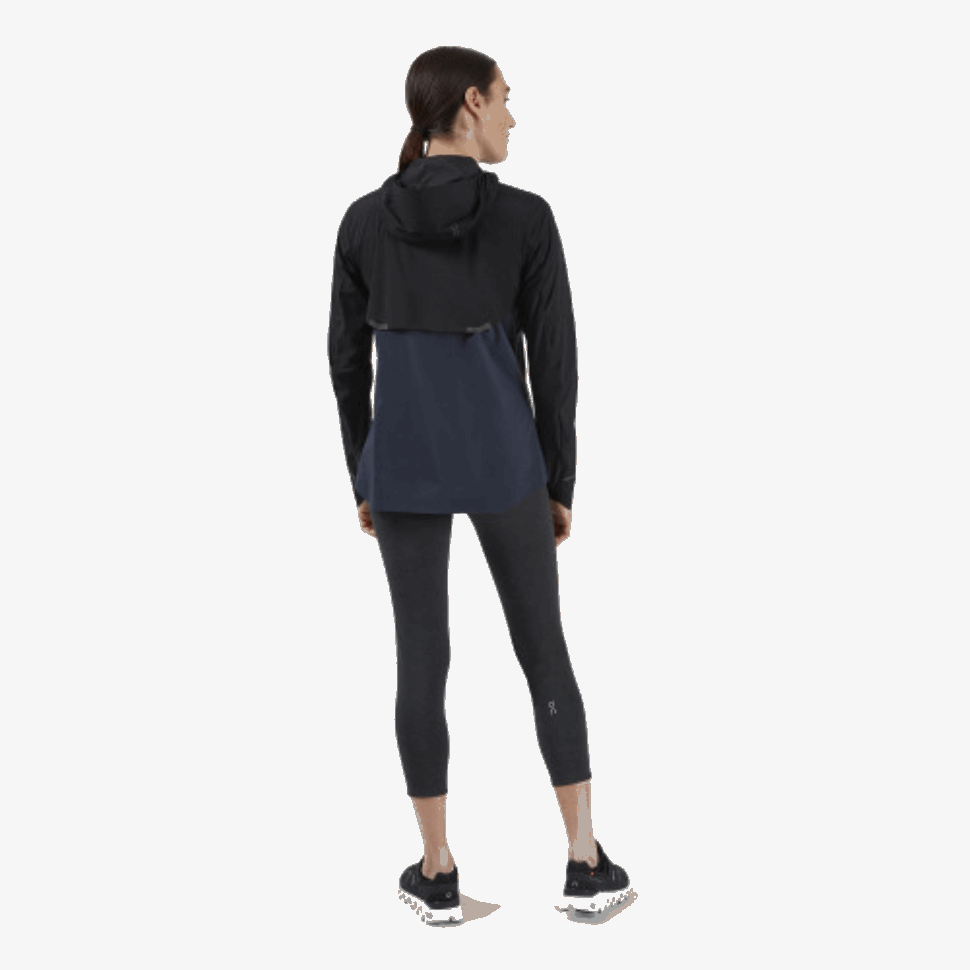 Weather Jacket On Running Black-Navy