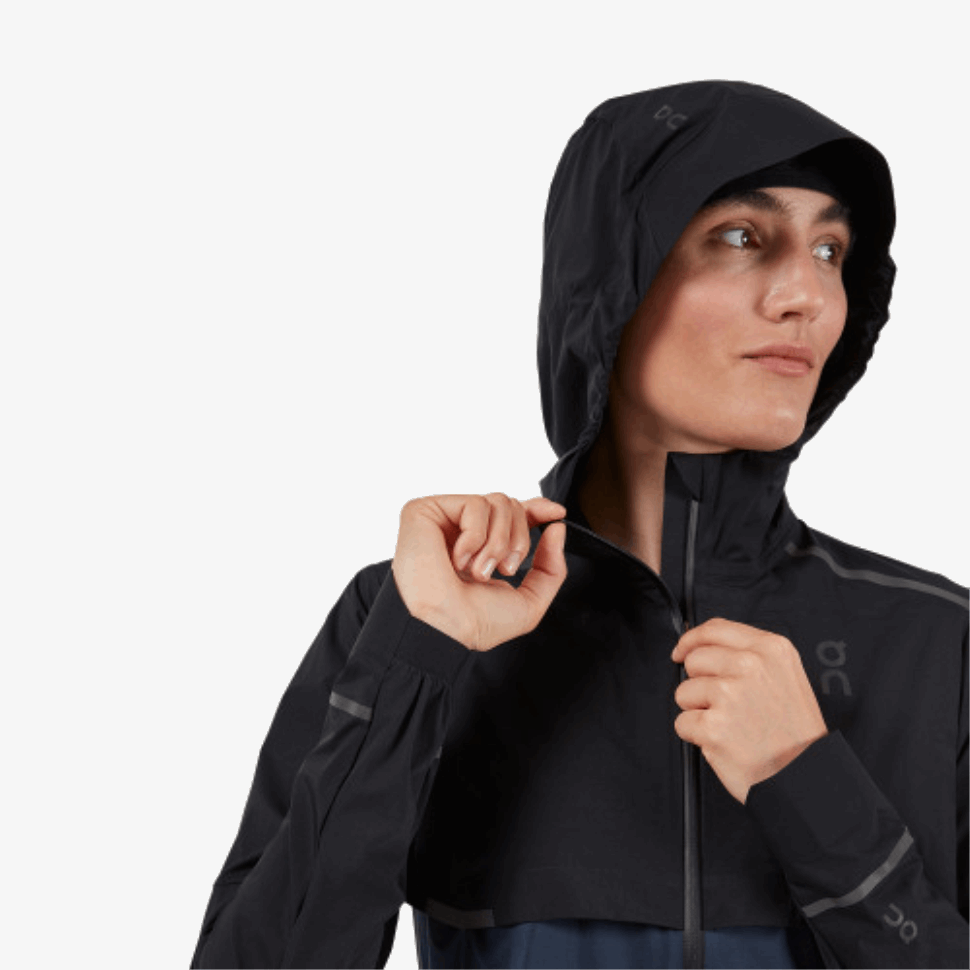Weather Jacket On Running Black-Navy