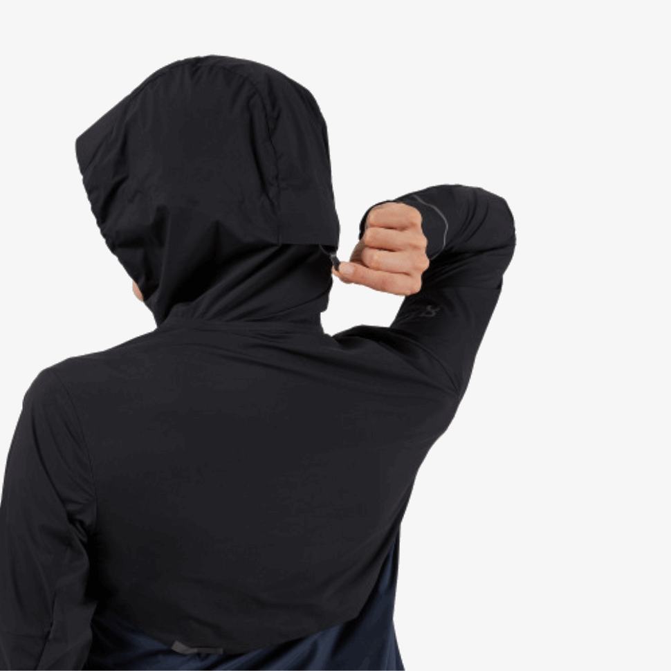 Weather Jacket On Running Black-Navy