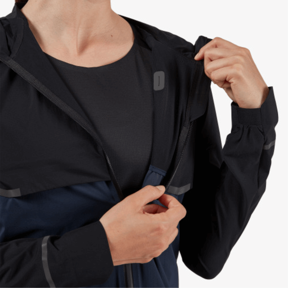 Weather Jacket On Running Black-Navy