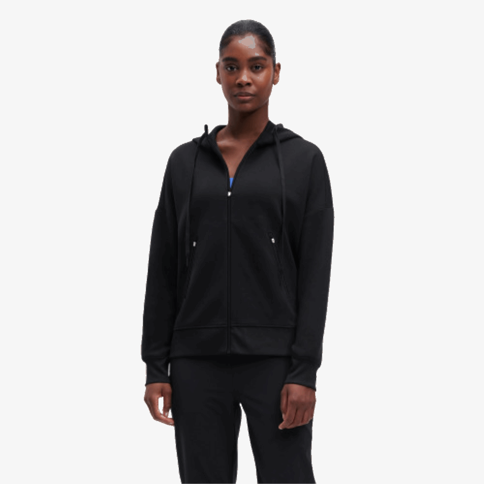 Zipped Hoodie Black On Running