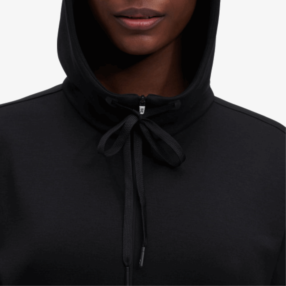 Zipped Hoodie Black On Running