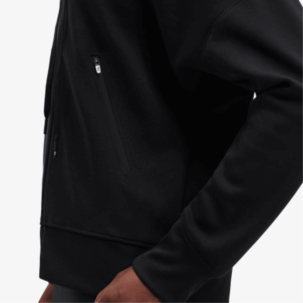 Zipped Hoodie Black On Running